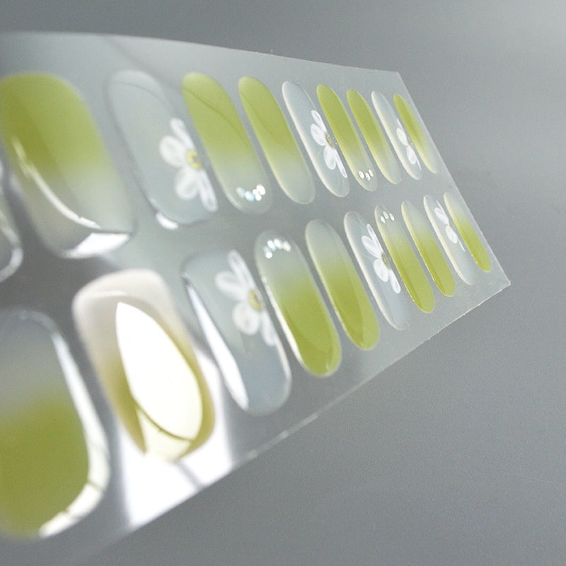 Finger Baking-free Gel Nail Stickers Simple Grid Line Nail Sticker One Piece