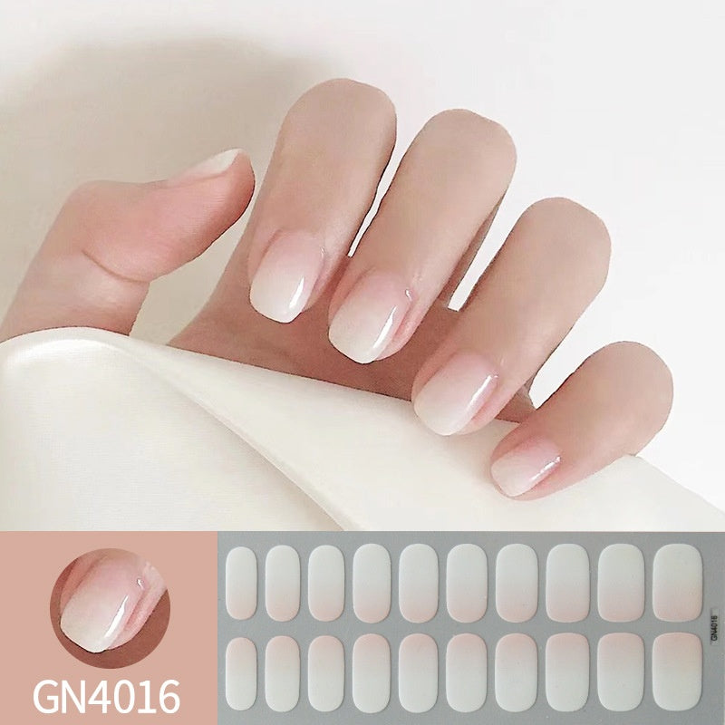 Finger Baking-free Gel Nail Stickers Simple Grid Line Nail Sticker One Piece