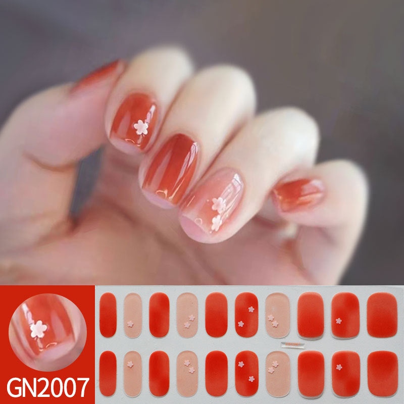 Finger Baking-free Gel Nail Stickers Simple Grid Line Nail Sticker One Piece