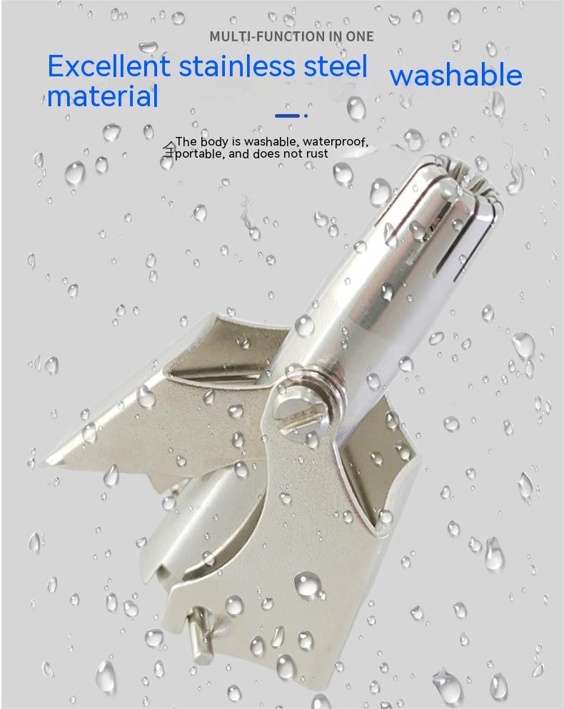 Nose Hair Trimmer Factory In Stock Stainless Steel Men's Vibrissac Scissors Washable Nose Hair Trimmer One Piece