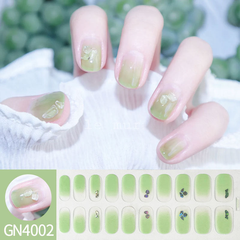 Finger Baking-free Gel Nail Stickers Simple Grid Line Nail Sticker One Piece