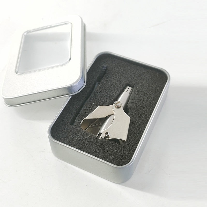 Nose Hair Trimmer Factory In Stock Stainless Steel Men's Vibrissac Scissors Washable Nose Hair Trimmer One Piece